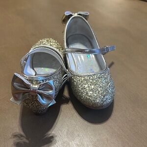 Glittery Gold Kids Shoes with Bow